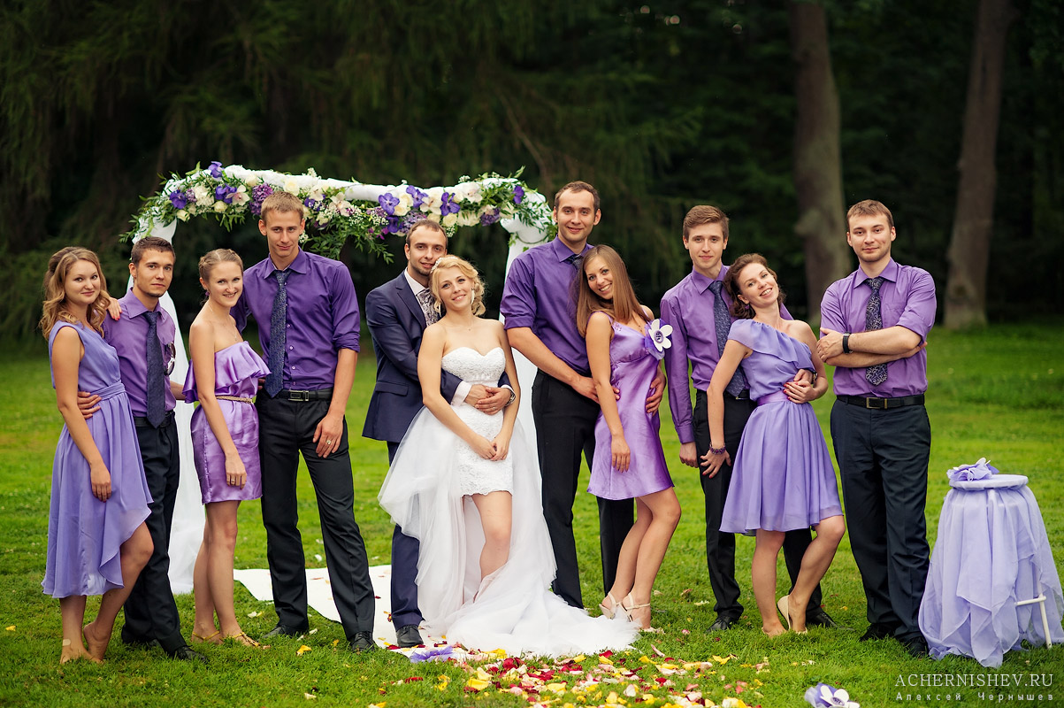 групповая свадебная фотография