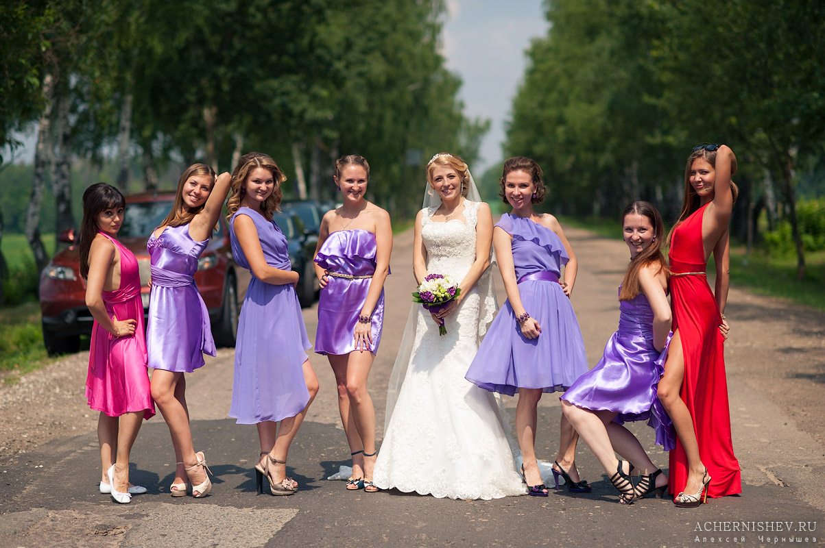 Сиреневая свадьба подружки невесты