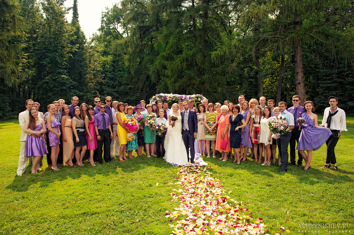 групповая свадебная фотография