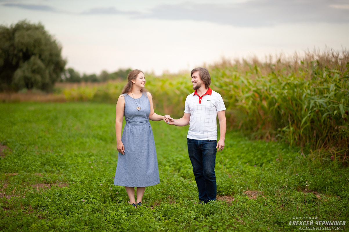 романтическая фотосессия в кукурузном поле