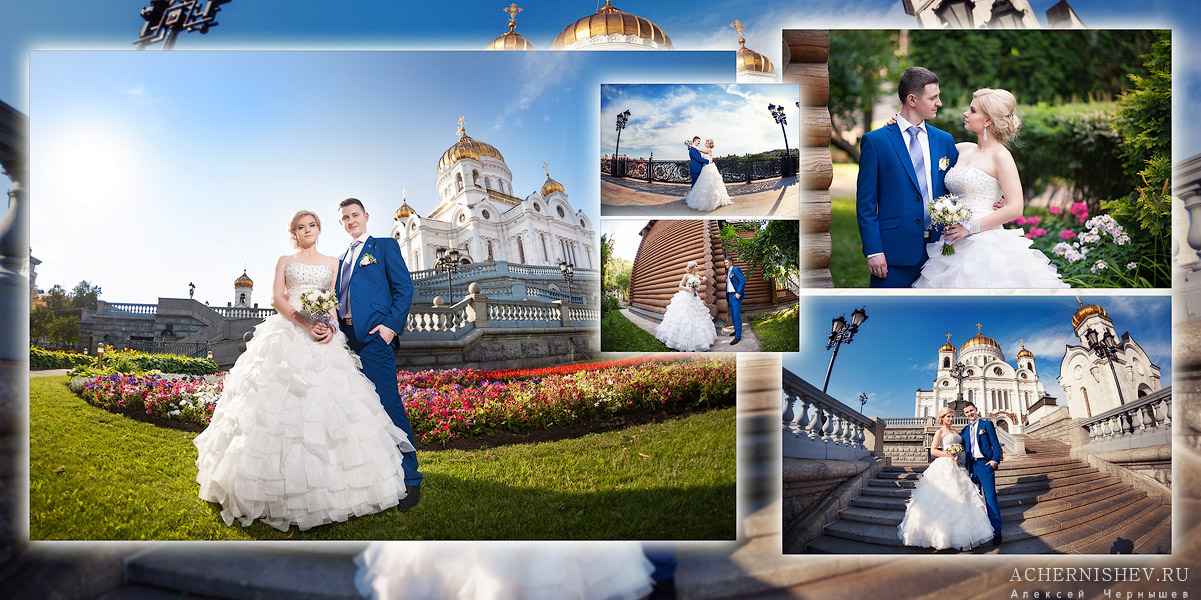 Разворот свадебной фотокниги