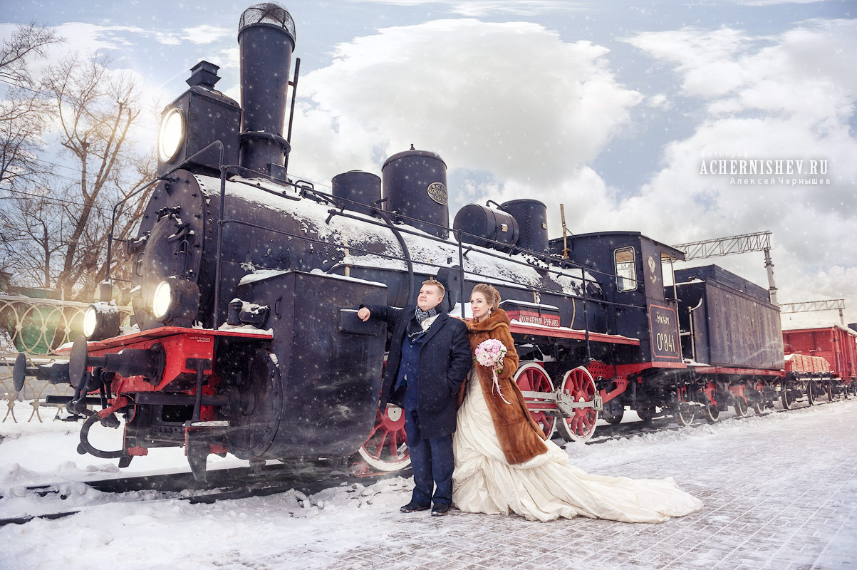 фотосессия с поездом в музее РЖД