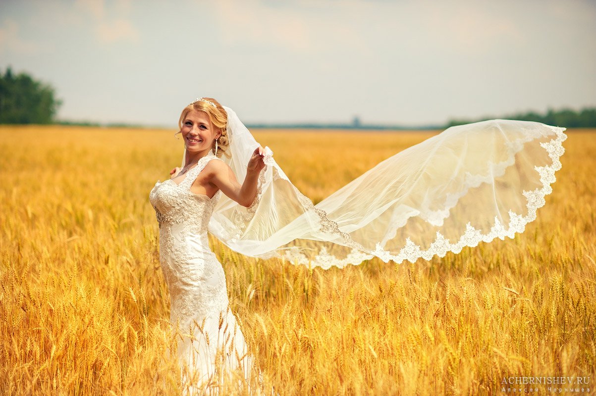 невеста в поле